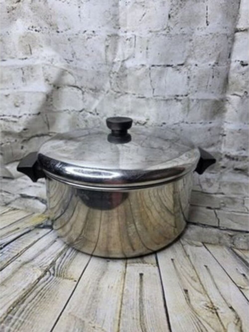 Revere Ware 2016 Stainless 6Qt 5.7L Stock Pot & Lid Korea 10 x 5" wo Handles